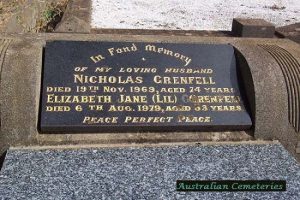 Nicholas Grenfell d. 1969 Elizabeth Jane 'Lil' Grenfell nee Rendell - d. 1979
