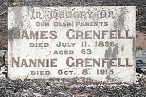 Memorial to James Grenfell - d. 1896 Nannie Grenfell - d. 1915
