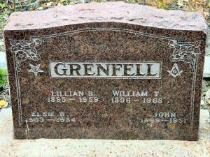 Lilian B Grenfell - d. 1959 William T Grenfell d. 1968 Elsie B Grenfell d. 1954 John Grenfell d. 1951